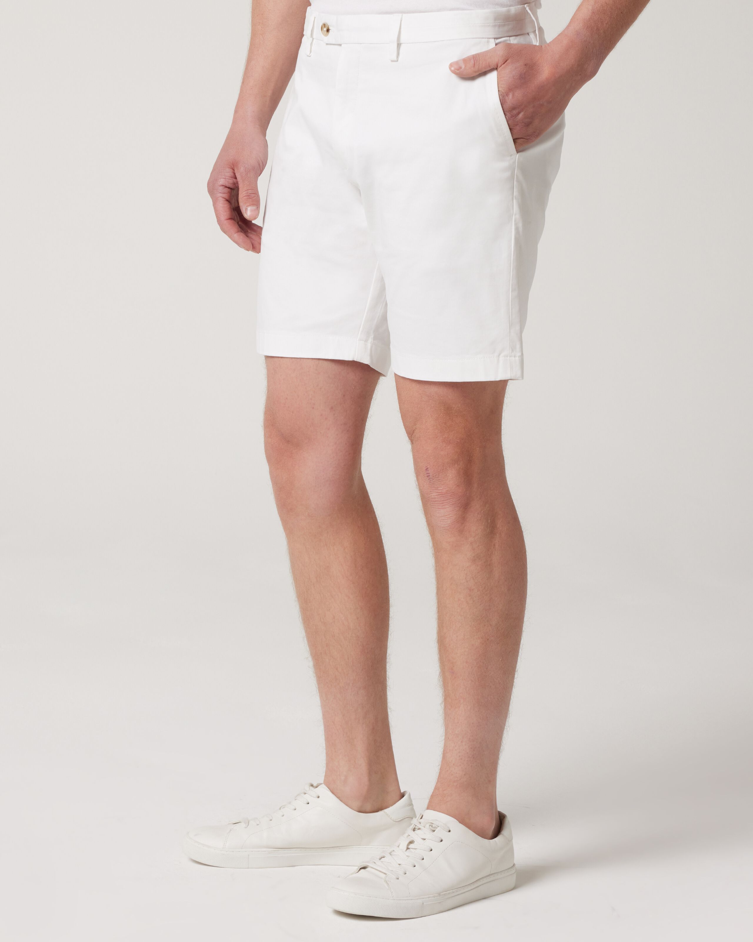 Plain Chino Shorts White Shorts Politix